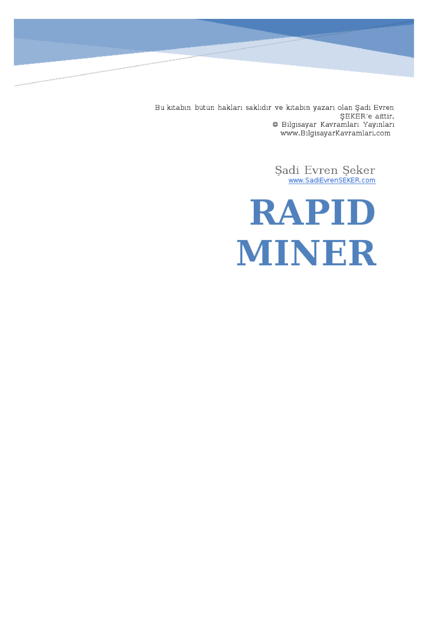 Rapid Miner ile Veri Madenciliği (Dijital Kitap) - Görsel 2